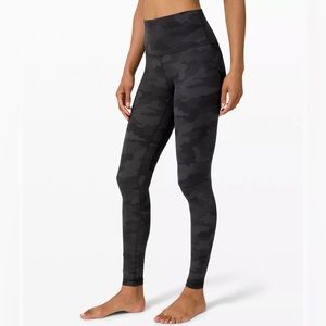 lululemon high rise align leggings 28" - incognito camo multi grey - size 4